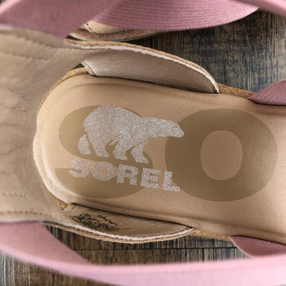 Sorel Ella II Strappy Leather Flat Sandal Vacation Cruise Size 8.5 Tan Pink - Picture 12 of 16